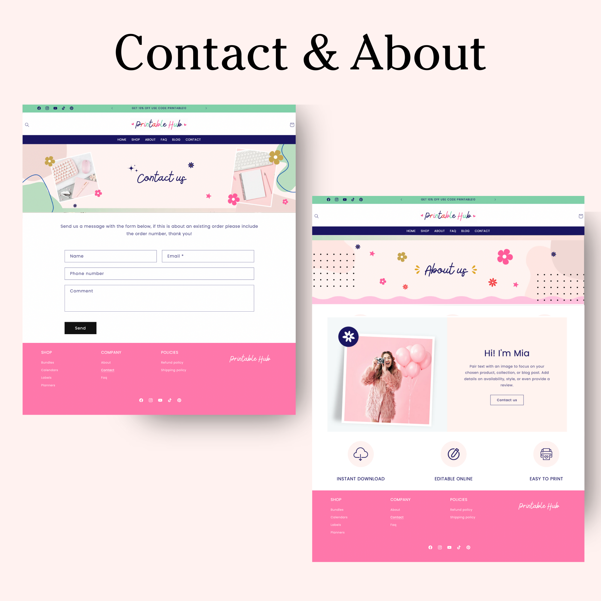 Printables shopify theme