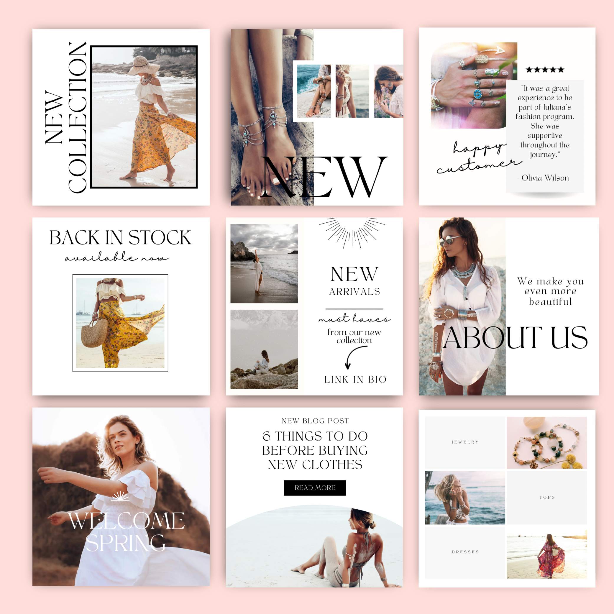 Social media posts boho design