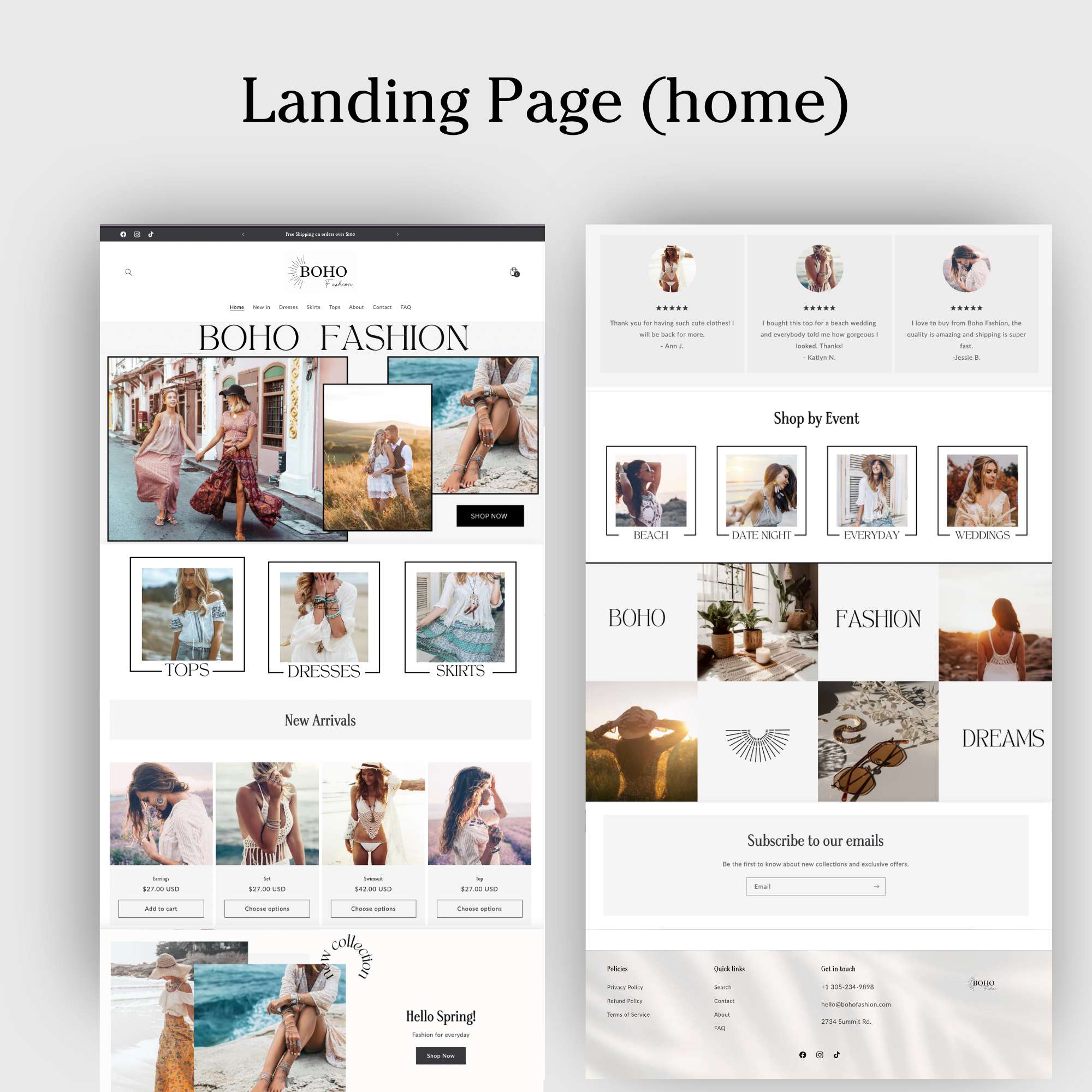 Mode Shopify Webseite