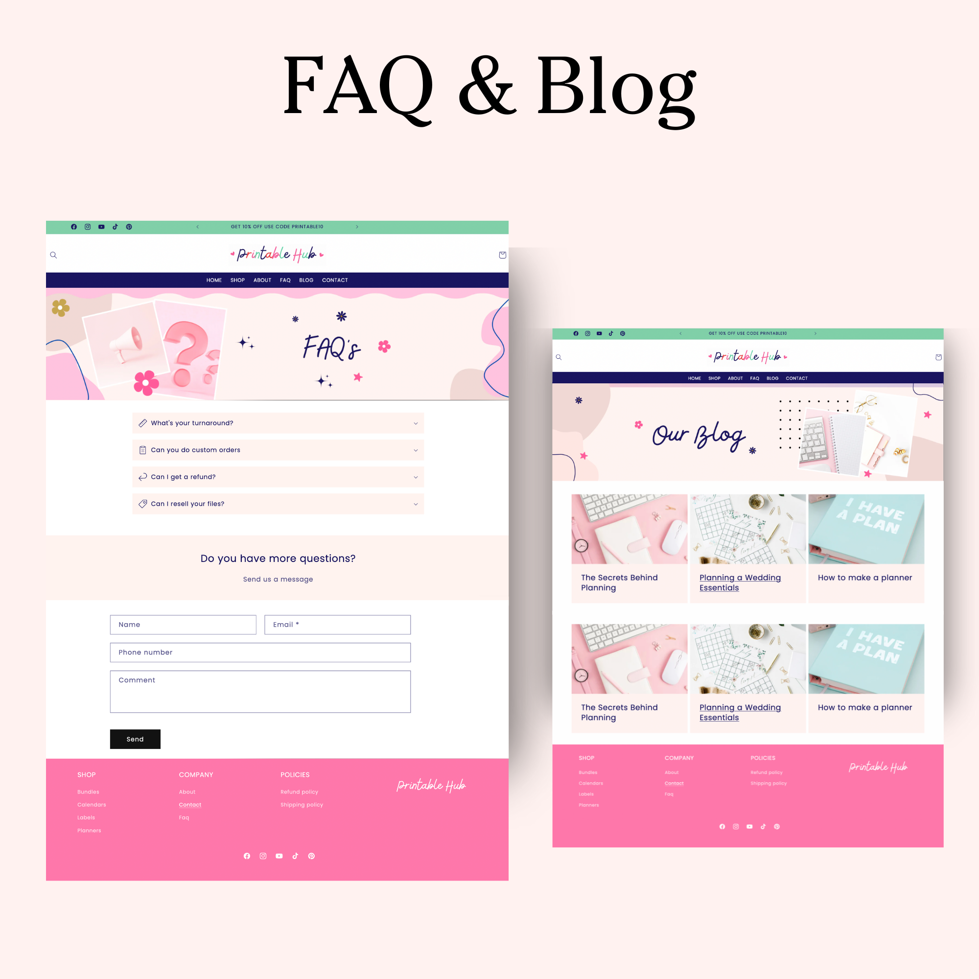 Printables shopify theme