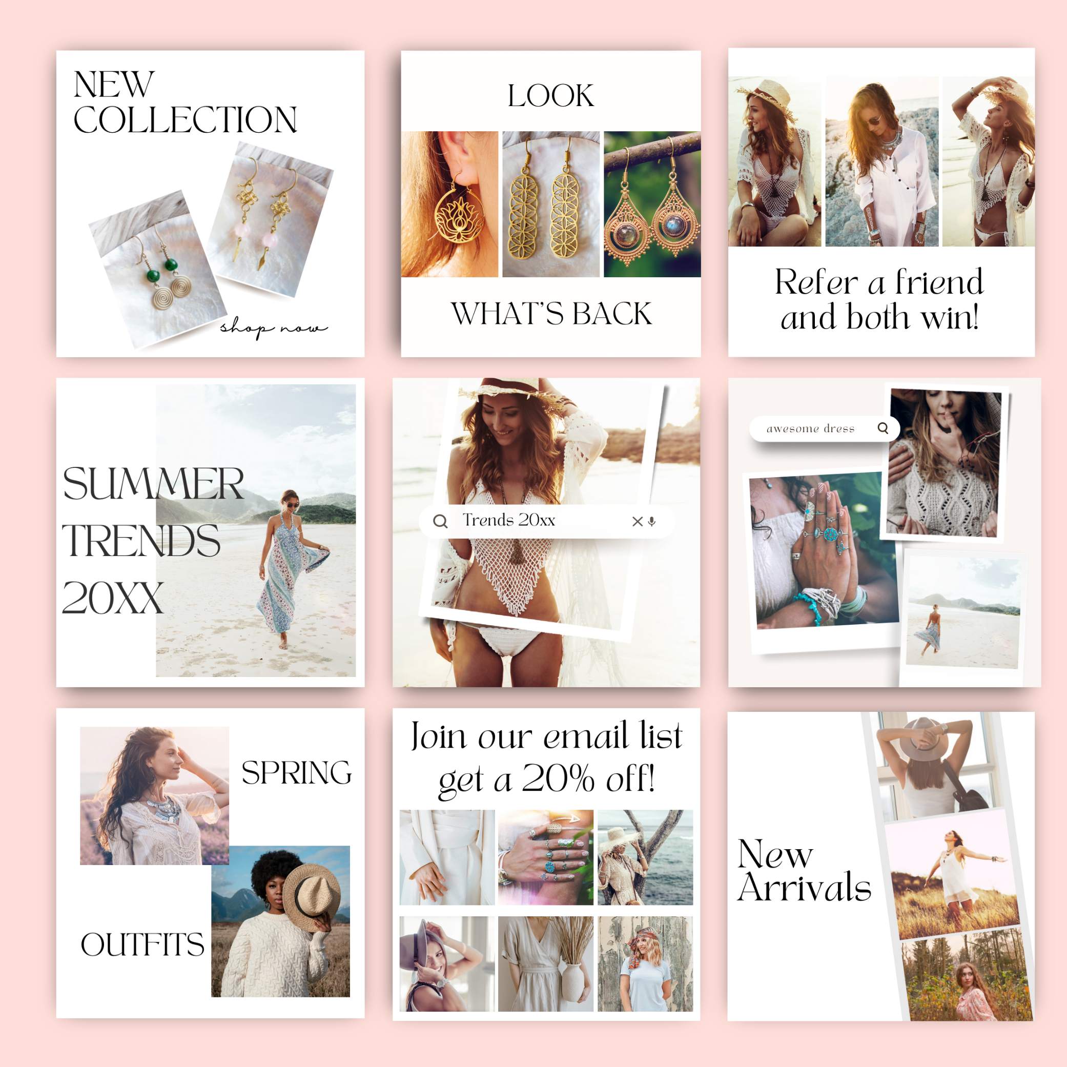 Social media posts boho design