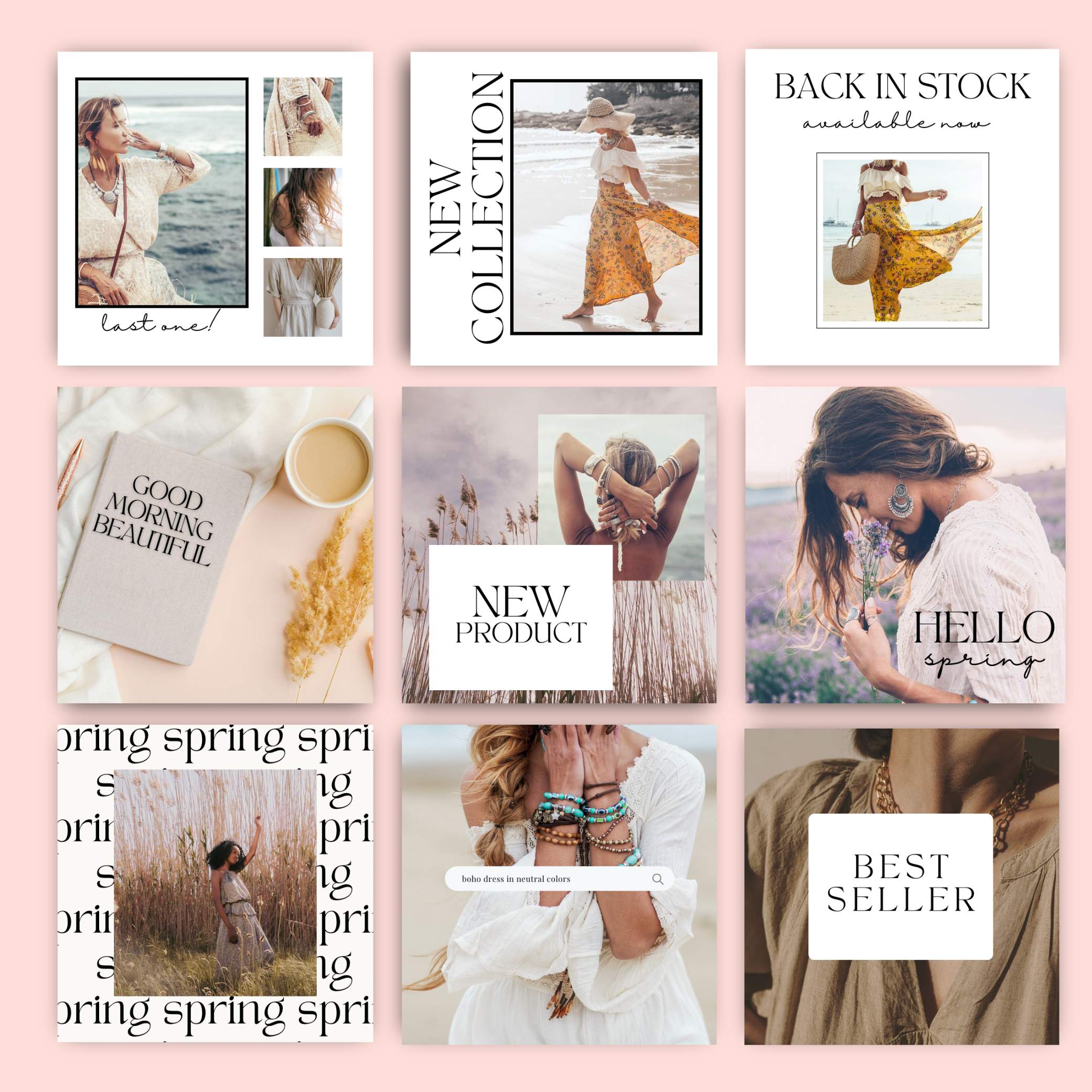 Social media posts boho design