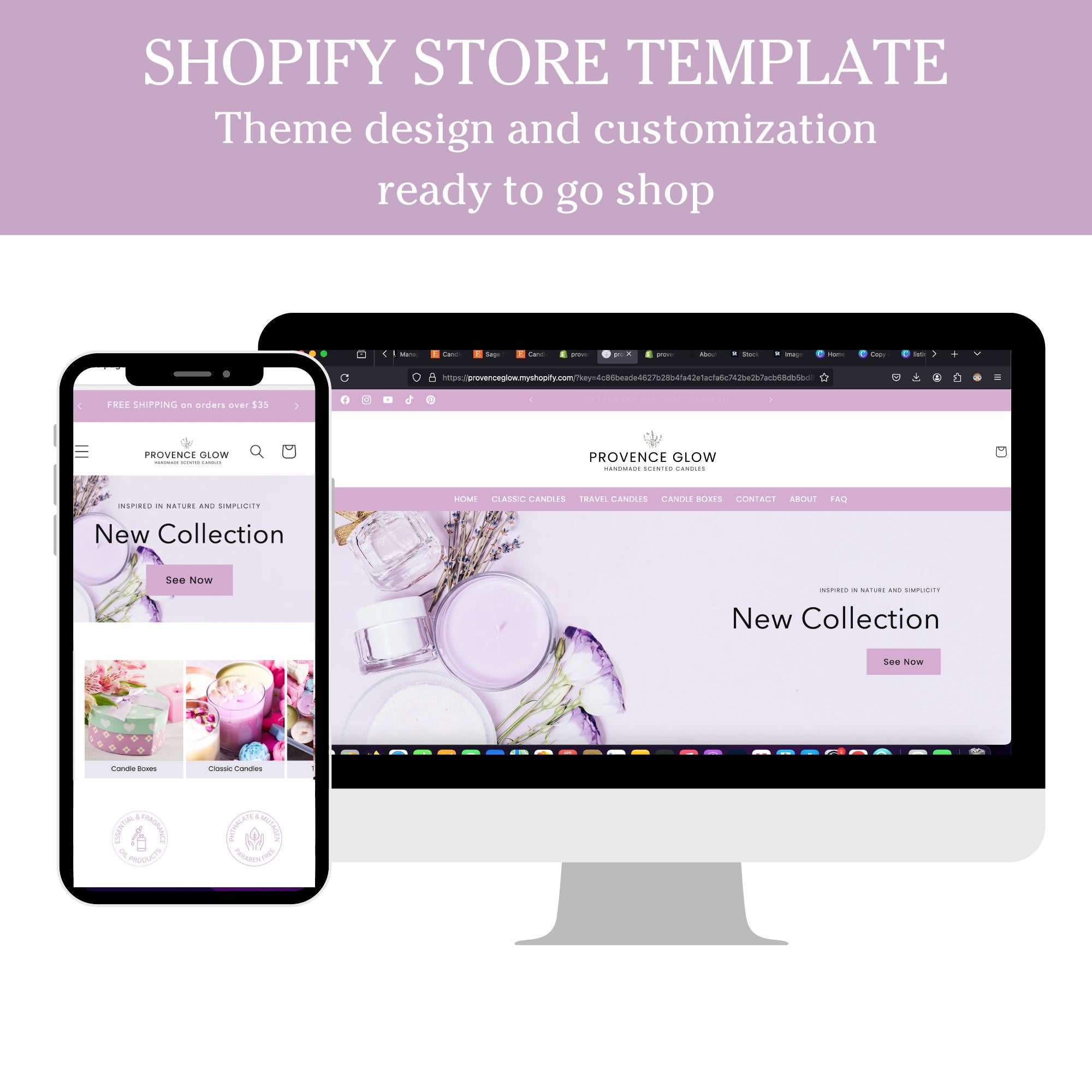 Luxury lavender candles shopify theme