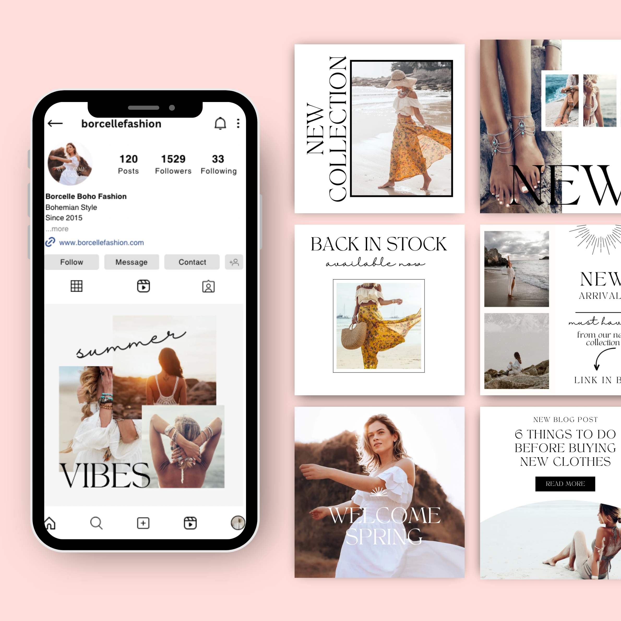 Social media posts boho design
