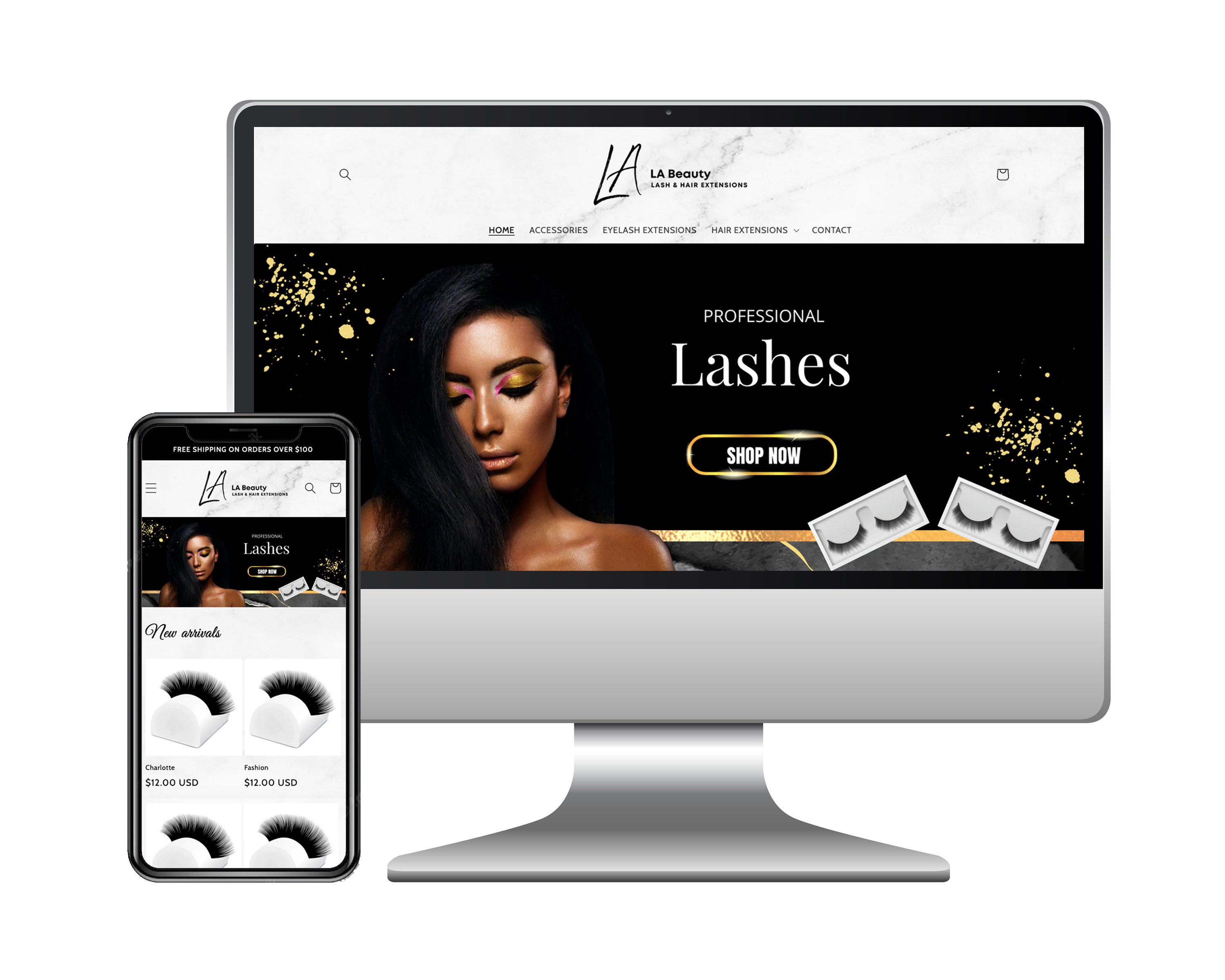 Hair and lash extensions website