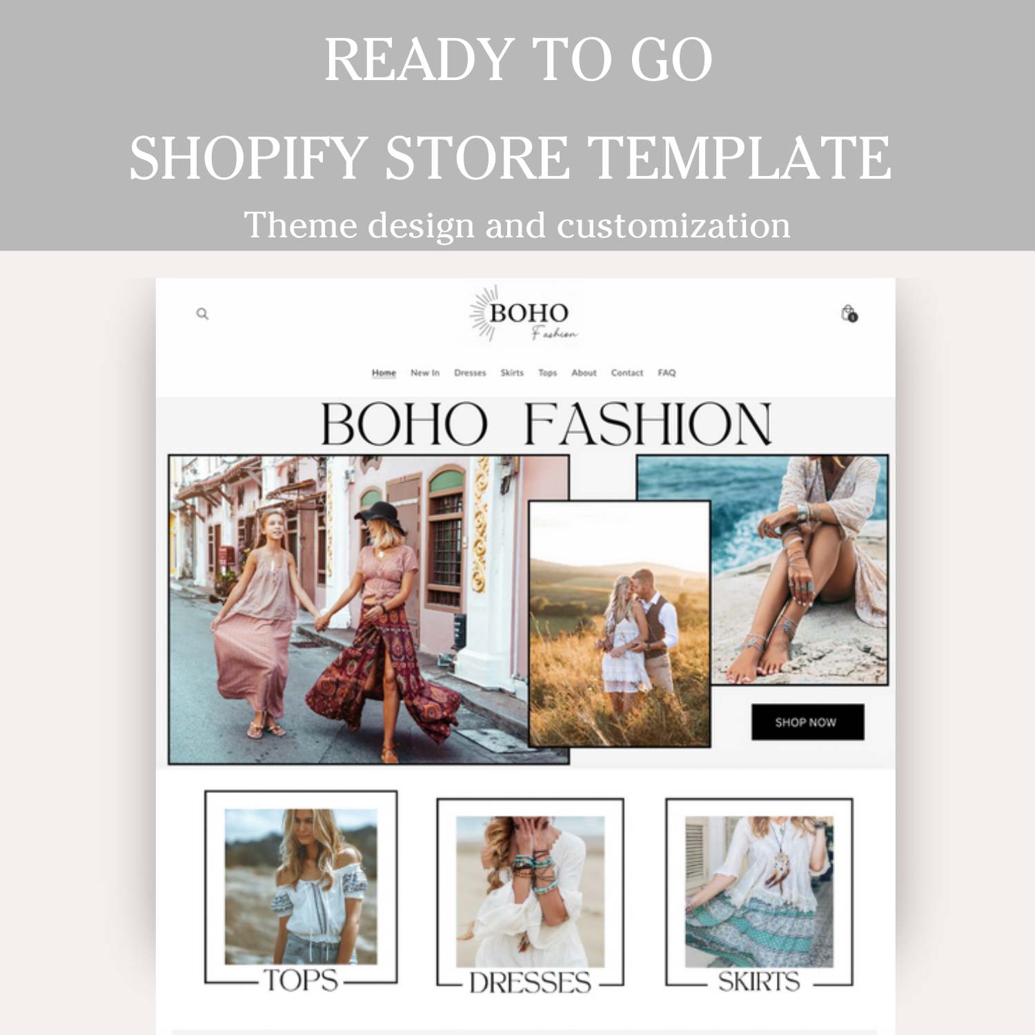 Boho fashion shopify theme template