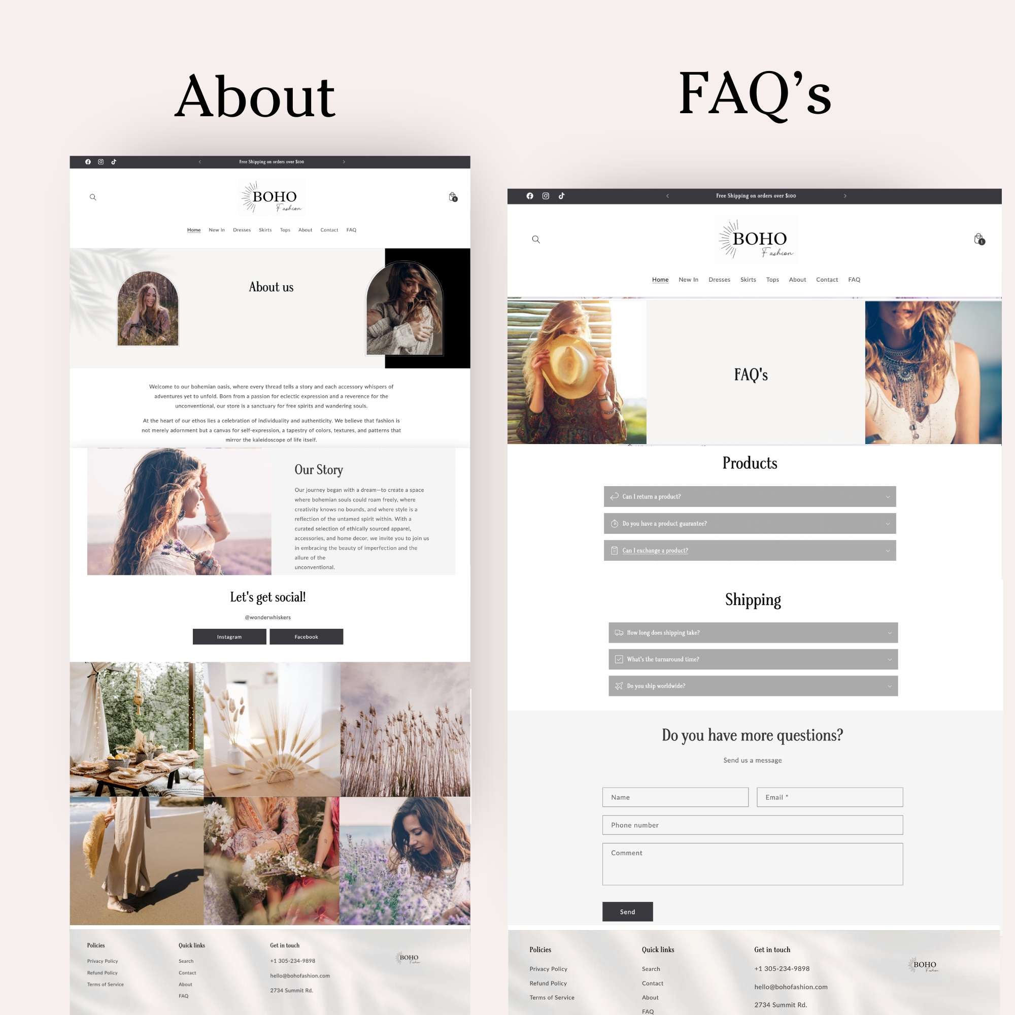 Boho fashion shopify theme template