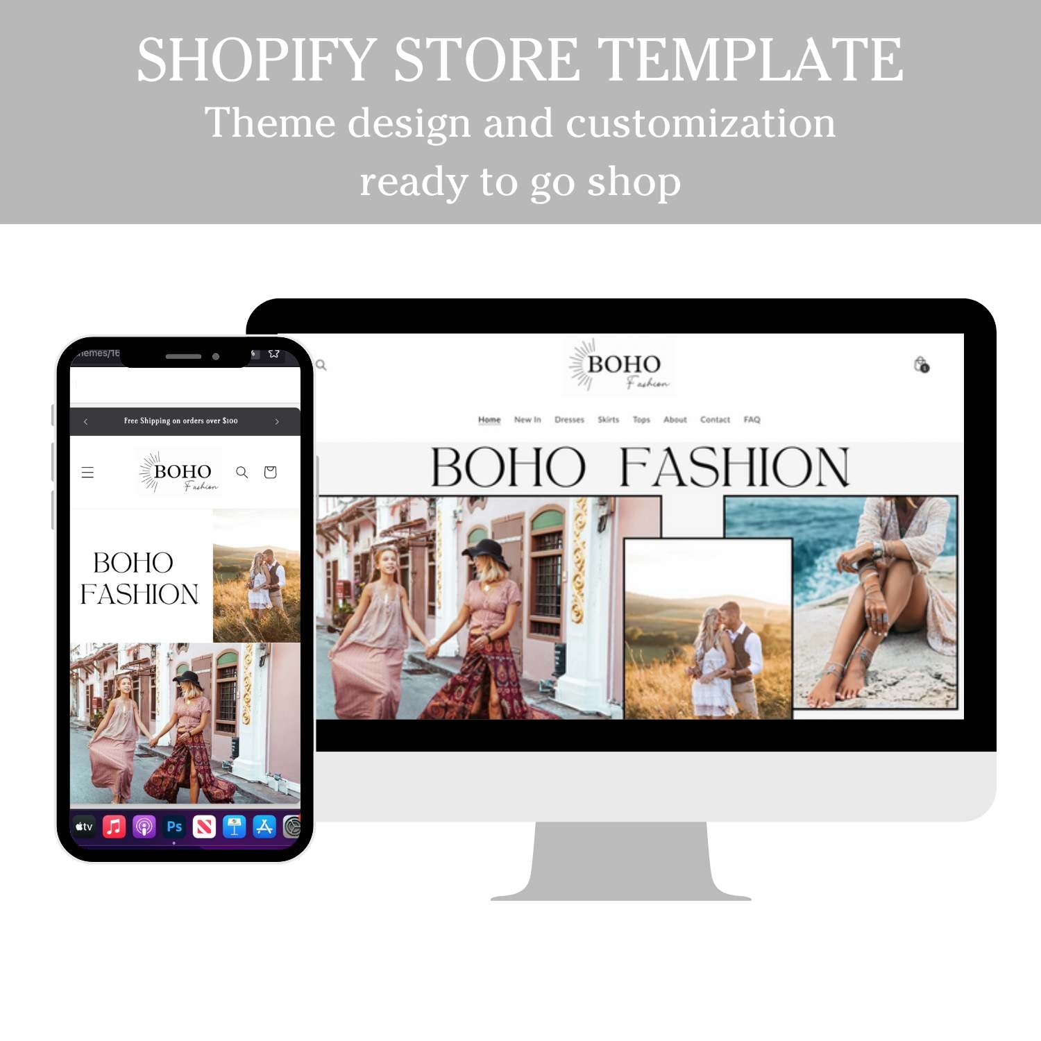Boho fashion shopify theme template